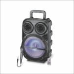 "DJ speaker with mic and remote under 3000" "36W party speaker" "karaoke speaker with Bluetooth" "wooden Bluetooth speaker"