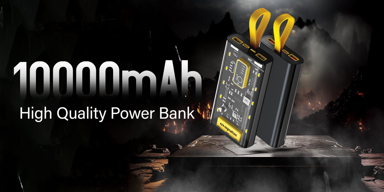 10000 mAh 45 W Power Bank (Black, Transparent, Lithium Polymer, Fast Charging for Mobile)