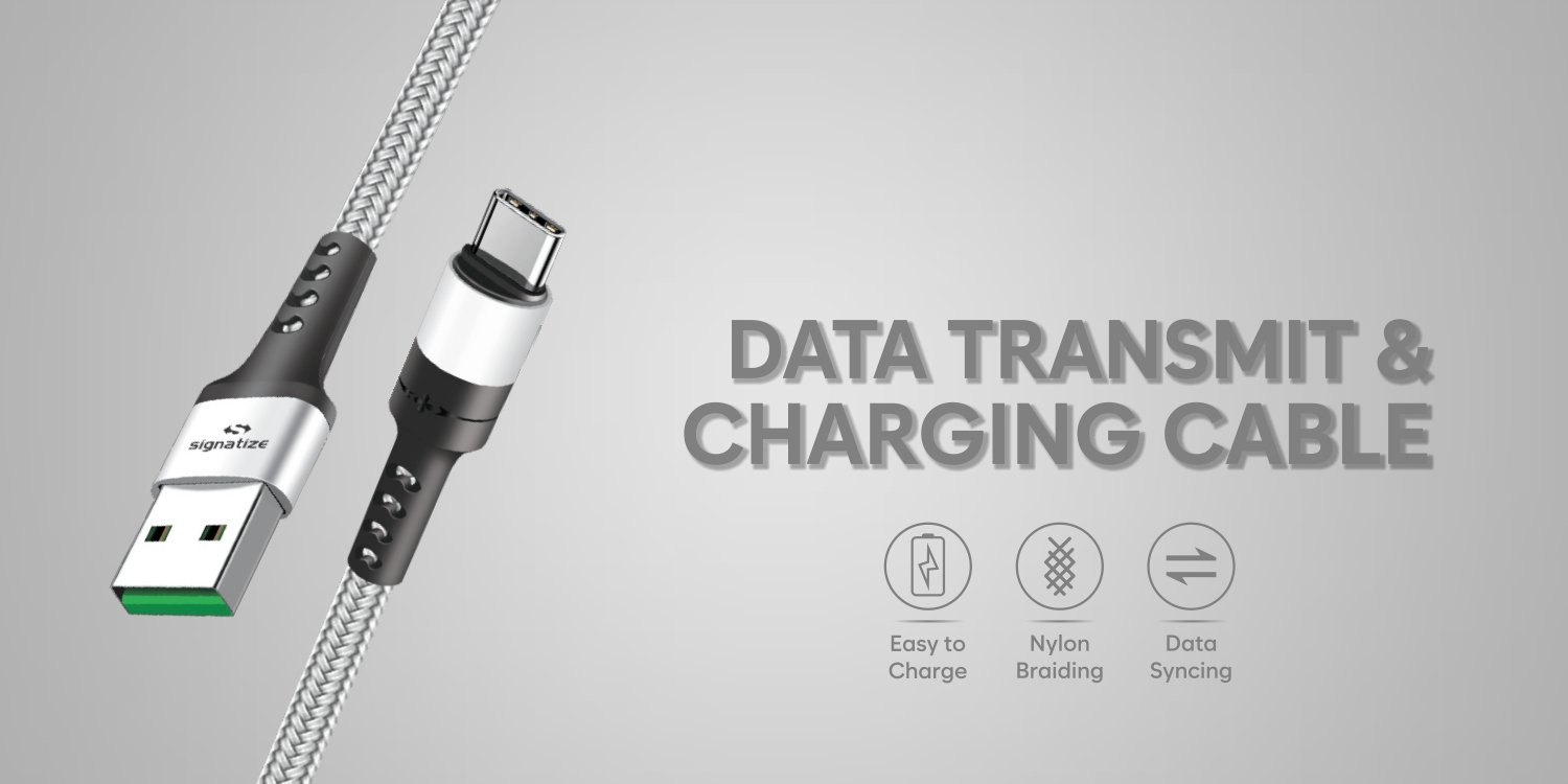 3.0A Type C USB Data & Charging Cable, Made in , 480Mbps Data Sync, Strong & Durable 1.5-Meter Nylon Braided USB Cable